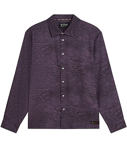 Scotch & Soda Printed Relaxed Fit Long Sleeve Woven Shirt