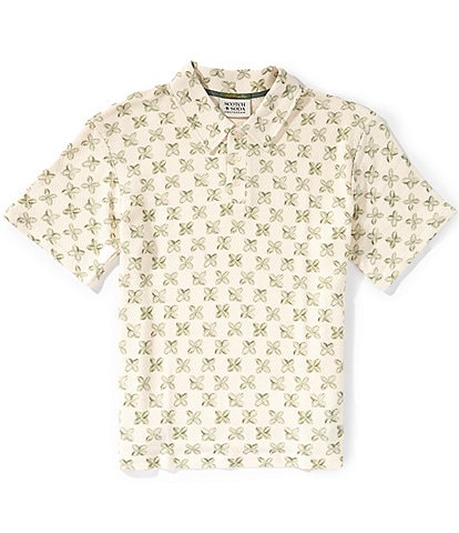 Scotch & Soda Printed Structured Short Sleeve Polo