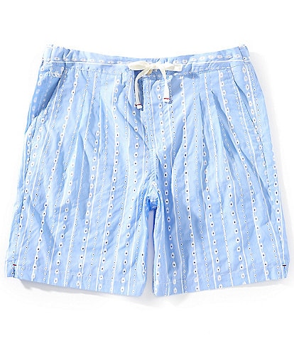 Scotch & Soda Stripe Embroidered 8" Inseam Shorts