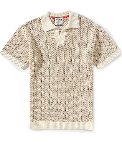 Scotch & Soda Waffle Stich Short Sleeve V-Neck Polo Shirt