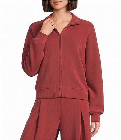 See And Be Seen Structured Stripe Zip Jacket