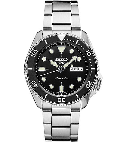 Seiko Men's Seiko 5 Sports Automatic Stainless Steel Bracelet Black Dial Watch
