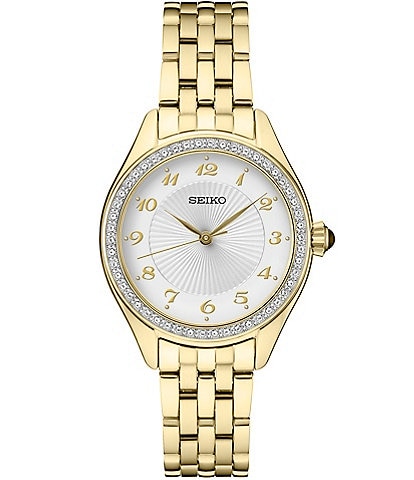 Seiko Women's Crystal Collection Quartz Analog Gold Bracelet Watch