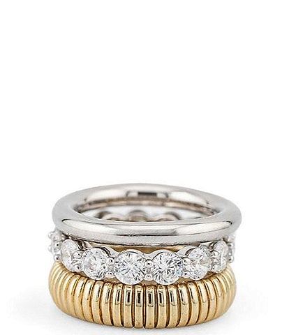 SHASHI Roux Two Tone Chunky Ring Set
