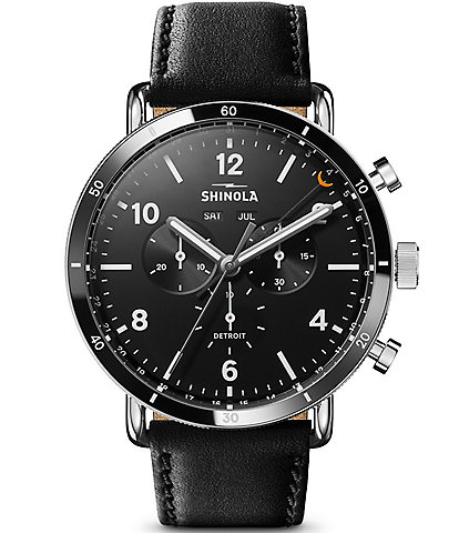SHINOLA Men's Canfield Sport Chronograph Leather Strap Watch