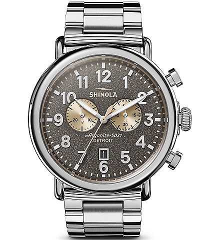 SHINOLA Men's Runwell 47mm Chronograph Stainless Steel Bracelet Watch