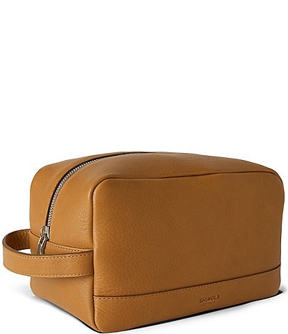 SHINOLA Zip Natural Grain Leather Travel Kit