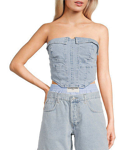 Signature 8 Strapless Denim Tube Top