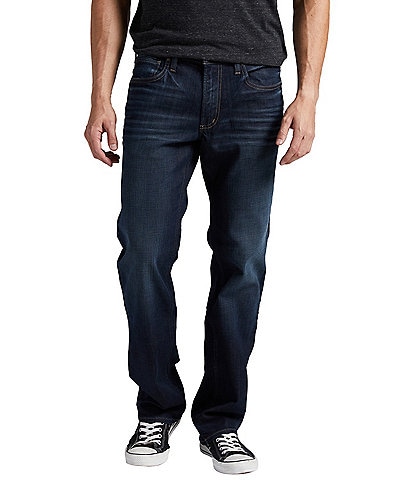 Silver Jeans Co. Allan Slim-Fit Straight-Leg Mid Flex Jeans