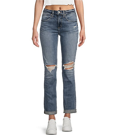 Silver Jeans Co. Beau High Rise Power Stretch Roll Cuff Jeans