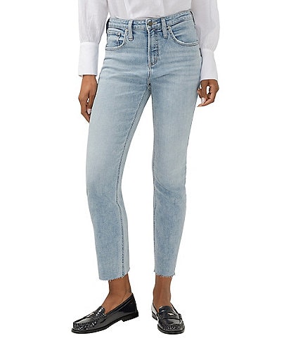 Silver Jeans Co. Beau High Rise Relaxed Fit Slim Straight Leg Cropped Jeans