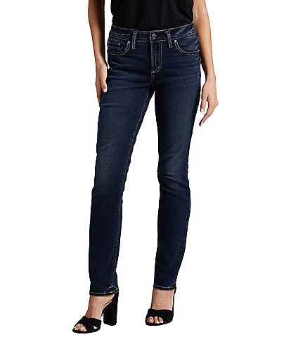 Silver Jeans Co. Elyse Straight Mid Rise Skinny Leg Jeans