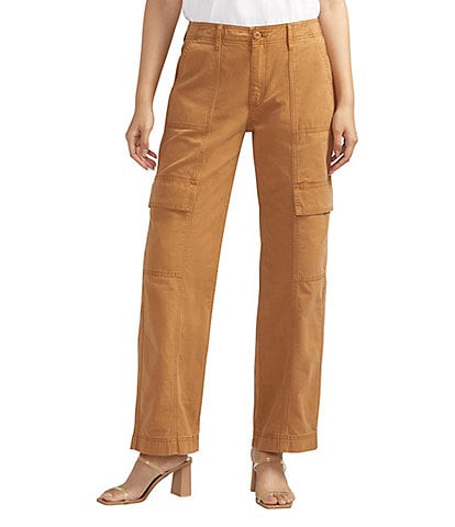 Silver Jeans Co. High Rise Low Stretch Straight Leg Utility Pants