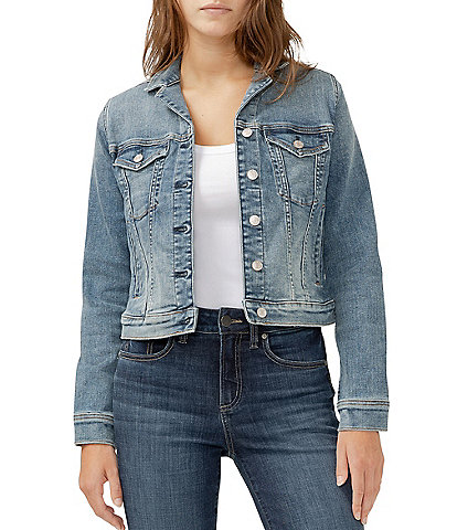 Silver Jeans Co. Long Sleeve Cropped Denim Jacket