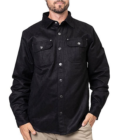 Silver Jeans Co. Long Sleeve Rugged Suede Overshirt
