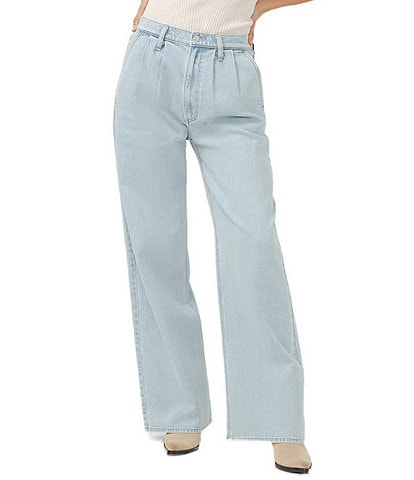Silver Jeans Co. Pleated Wide Leg Denim Trousers