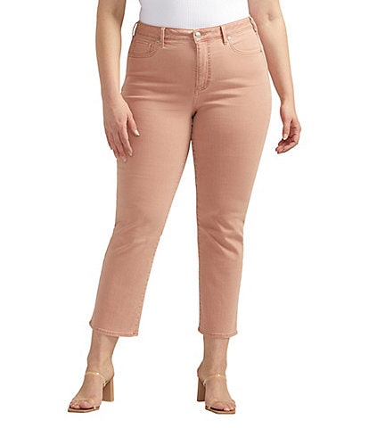 Silver Jeans Co. Plus Size Power Stretch High-Rise Straight Leg Jeans