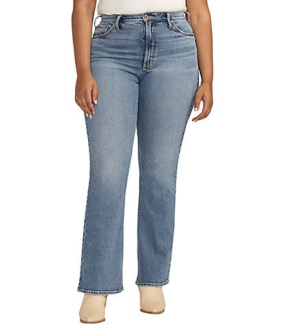 Silver Jeans Co. Women's Plus Size Girlfriend Mid Rise Slim Leg Jeans, Med  Wash Scv380, 12 Plus : : Clothing, Shoes & Accessories