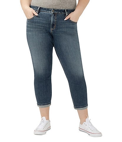 Silver Jeans Co. Plus Size Mid-Rise  Cuffed Boyfriend Jeans