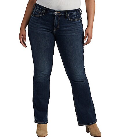 Silver Jeans Co. Plus Size Suki Mid Rise Bootcut 5-Pocket Stretch Denim Jeans