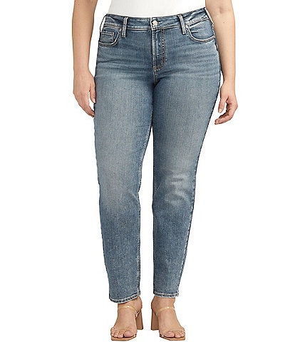 Silver Jeans Co. Plus Size Suki Mid-Rise Straight Leg Jeans