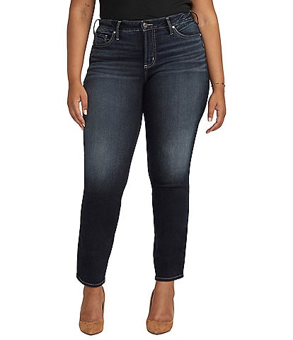 Silver Jeans Co. Plus Size Suki Mid-Rise Straight Leg Jeans