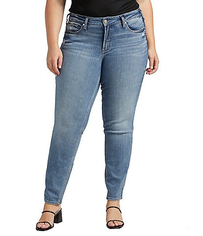 Silver Jeans Co. Plus Size Suki Mid Rise Slim Straight Leg Jeans