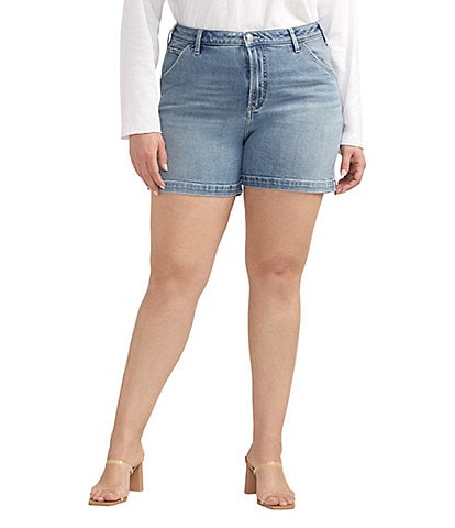 denim shorts: Women's Plus Size Clothing