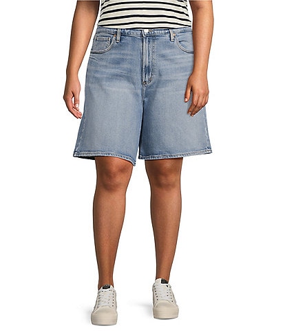 Silver Jeans Co. Plus Size Vintage Mid Stretch High Rise Long Shorts