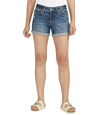 Silver Jeans Co. Suki High Rise Mid Stretch Rolled Cuff Shorts