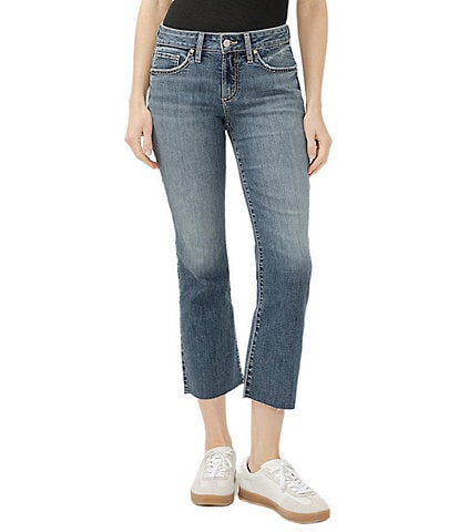 Silver Jeans Co. Suki Mid Rise Curvy Fit Flare Cropped Jeans