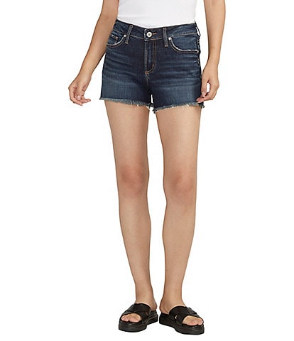 Silver Jeans Co. Suki Mid Rise Luxe Stretch Frayed Hem Shorts