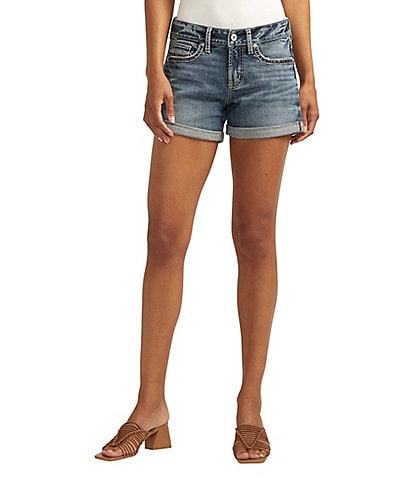 Silver Jeans Co. Suki Mid Rise Power Stretch Rolled Cuff Shorts