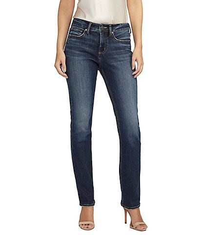 Silver Jeans Co. Suki Mid Rise Power Stretch Straight Leg Jeans
