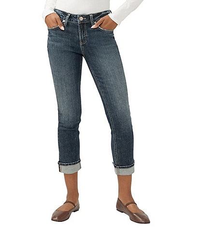 Silver Jeans Co. Suki Straight Capri Curvy Fit Denim Jeans