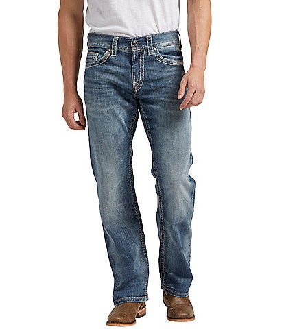 Silver Jeans Co. Zac Relaxed Fit Straight Leg Dusted Denim Jeans