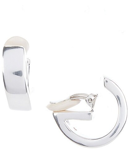 Simon Sebbag Sterling Silver Wide Wavy Clip Hoop Earrings