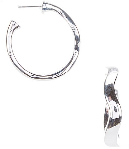 Simon Sebbag Sterling Silver Wavy Hoop Earrings