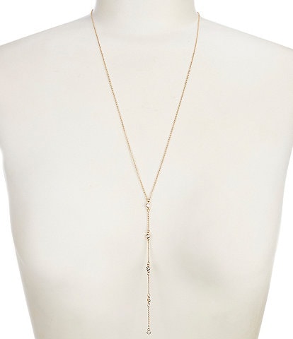 Simplicity Crystal Bezel Y Necklace