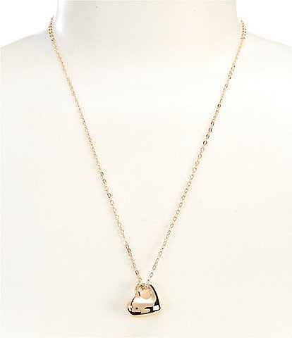 Simplicity Delicate Chain Polished Heart Short Pendant Necklace