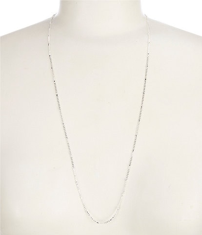 Simplicity Delicate Chain Station Long Strand Necklace