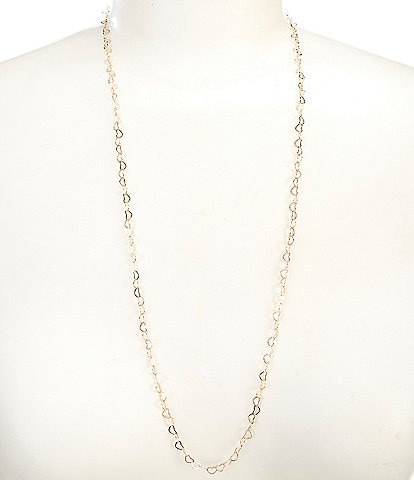 Simplicity Delicate Heart Chain Long Strand Necklace