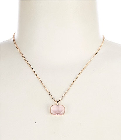Simplicity Faceted Stone Short Pendant Necklace