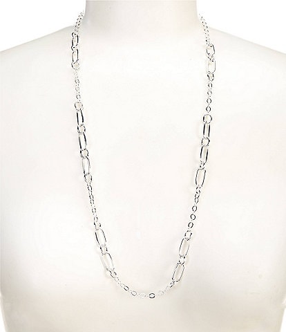 Simplicity Oval Link Station Long Cable Chain Long Strand Necklace