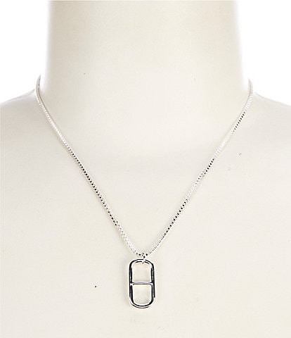 Simplicity Pop Tab Sculpted Short Pendant Necklace