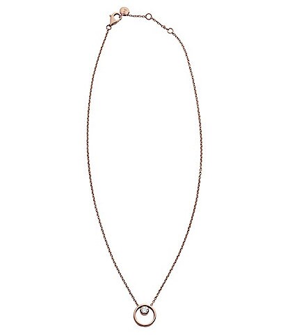 Skagen Elin Crystal Circle Pendant Necklace