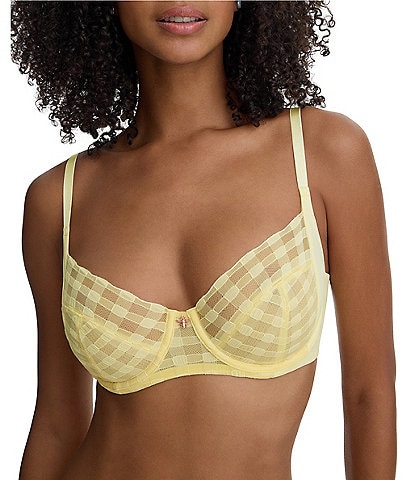 Skarlett Blue Bonbon Full Coverage Gingham Lace Bra