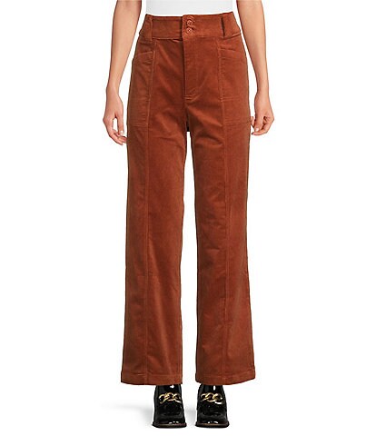 Skies Are Blue Corduroy Flat Front Wide Leg Pants