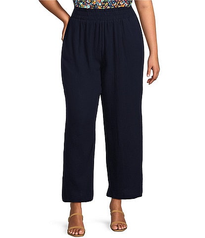 Skies Are Blue Plus Size Double Gauze Wide Leg Pants