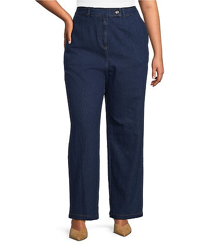 Skies Are Blue Plus Size High Rise Pleated Jeans